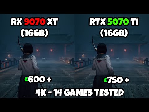 RX 9070 XT VS RTX 5070 TI | 4K | 14 - GAMES TESTED DLSS/FSR ON