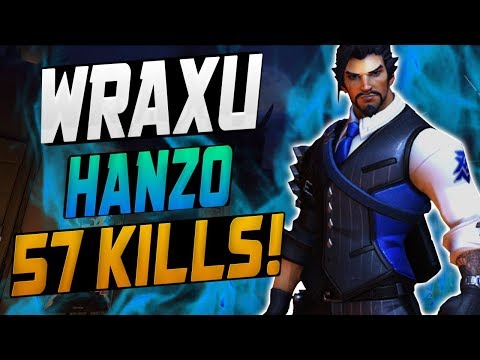 WRAXU DOMINATING AS HANZO! 57 ELIMS! [ OVERWATCH SEASON 10 TOP 500 ]
