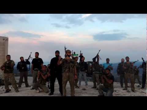 بيان تحرير جبل العكاوي في بلدة بداما في جسر الشغور يلقيه الملازم اول تيسير يونسو