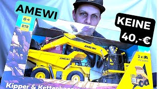 Amewi 2 in 1 Set RC Kipper & Kettenbagger 9-Kanal 1:24 RTR