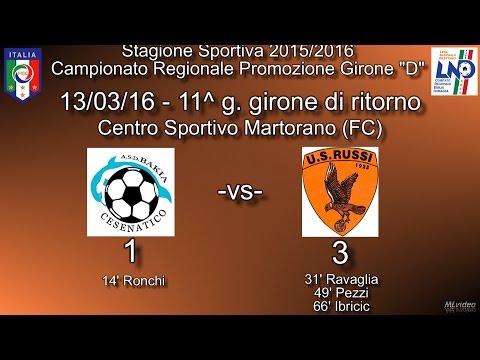 13/03/16 – Promoz. ER Gir.D - 11^ rit. –Bakia-US Russi  1-3 SINTESI