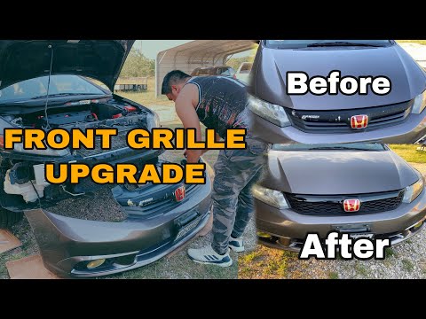 How to Upgrade your Honda Civic 2012 sedan front grille to Honda Civic Si Grille! Vlog #21