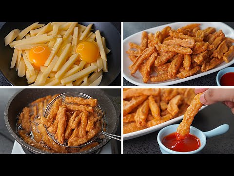 Crispy Egg French Fries Recipe | Easy Egg French Fries | Egg Snacks Recipe | Toasted