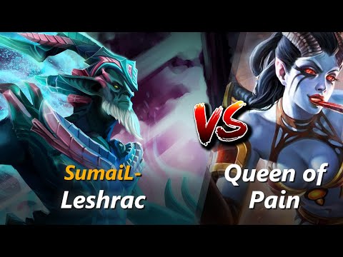 How to Leshrac mid vs Queen of Pain (feat. SumaiL-) | First 7 minutes