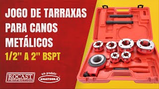 Vídeo de Jogo de Tarraxas Para Canos 1/2'' a 2'' BSPT 6 Peças 5320001 - ROCAST