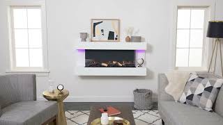 SimpliFire Format Series Electric Fireplace - Floating Mantel Wall-Mount Electric Fireplace