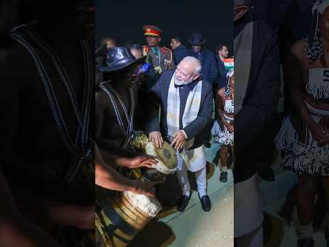 PM Modi receives traditional Namibian welcome in Windhoek, Namibia | #shorts
