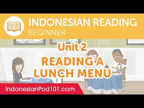 Indonesian Beginner Reading Practice - Reading a Lunch Menu