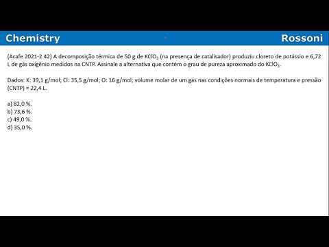 Acafe 2021-2 Medicina Q42 - Estequiometria com Impureza