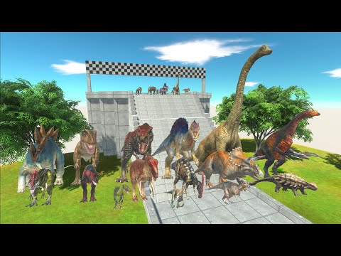 ADVENTURE SLIDE DINOSAURS SPEED RACING TEST - Animal Revolt Battle Simulator