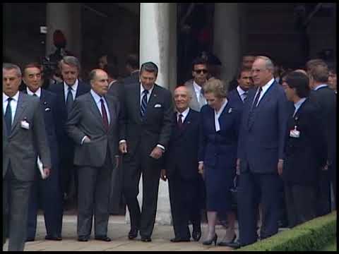 President Reagan in Photo Session with G-7 Heads of State in Venice, Italy on June 9, 1987
