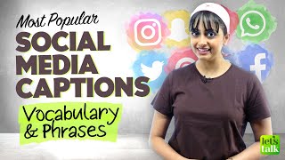 Popular Social Media Captions - English Words & Phrases |  Improve Your English Vocabulary | Meera
