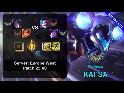Kai'Sa ADC + Leona vs Jinx + Taric - EUW Challenger - Patch 25.08