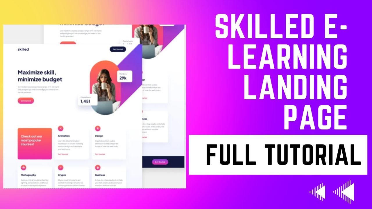 Skilled E-Learning Landing Page Full Project Tutorial (FrontendMentor.io)
