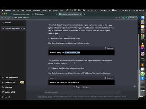 Deploy Nginx on  Kubernetes using Chat GPT
