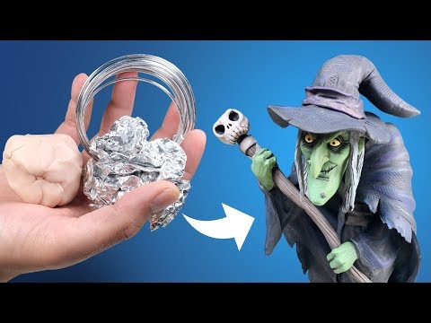 Making a WITCH from Clay - Stop Motion Style Character Design Polymer Clay Sculpture