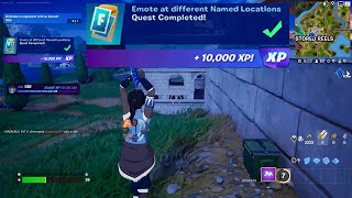 How to EASILY Emote at different Named Locations in Fortnite locations Quest!