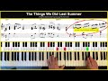 'The Things We Did Last Summer' - solo jazz piano tutorial