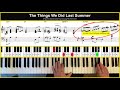 'The Things We Did Last Summer' - solo jazz piano tutorial