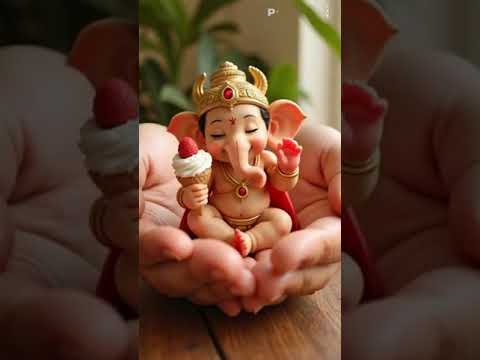 Icecream & bappa #baby#bappa #summer#trend#cute#miniature #ganpati#ganesh#youtubeshorts #icecream#om