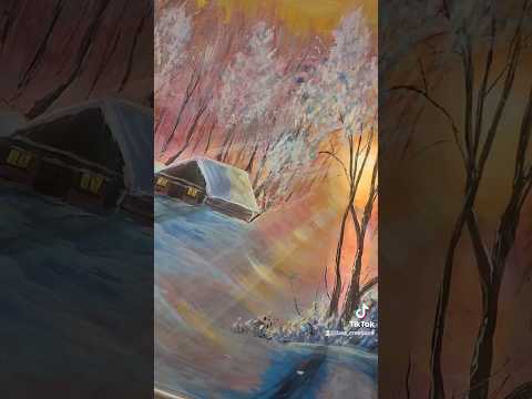 Dipingere.❄️neve..#art #painting #youtubeshorts #funny #video #fypシ #ytshorts #shorts #acrylic #best