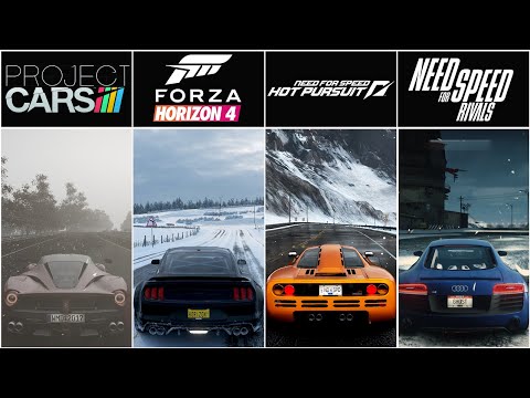 Snow Effects In NFS Hot Pursuit vs Forza Horizon 4 vs Project CARS 2 vs NFS Rivals | Comparison