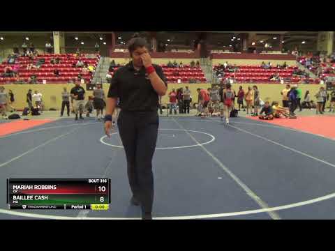 112 Lbs Quarterfinal - Mariah Robbins, OK Vs Baillee Cash, MO B45e