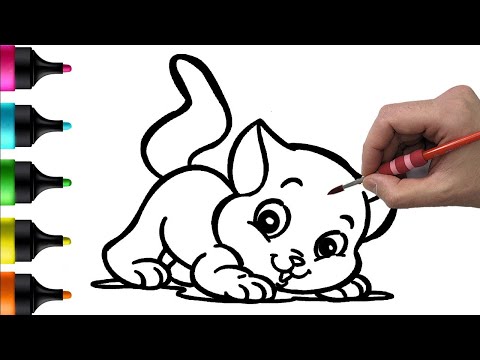 Let's Draw a Cute Kitty: Fun Drawing, Painting, and Coloring for Kids and Toddlers