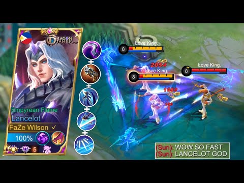 LANCELOT BEST ONE SHOT BUILD + ULTRA FAST HAND COMBO!! 🔥 + LANCELOT EMPYREAN FLAME SKIN GIVEAWAY!