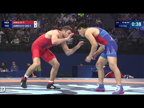 1/16 FS - 86 kg: P. IANULOV (MDA) df. P. AMBROCIO GRE (PER) by VPO, 8-0