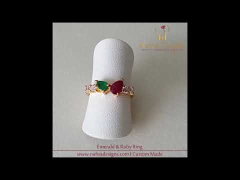 Custom Made Emerald & Ruby Ring By Nafisa Designs