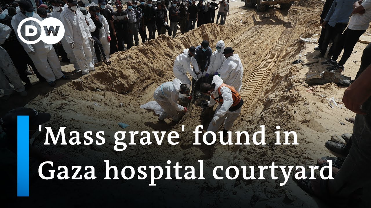 Exhumation operations continue at apparent mass grave in Khan Younis | DW News