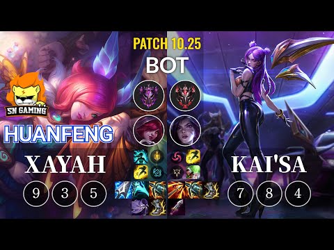 SN huanfeng Xayah vs Kai'Sa Bot - KR Patch 10.25