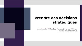 Prendre des décisions stratégiques