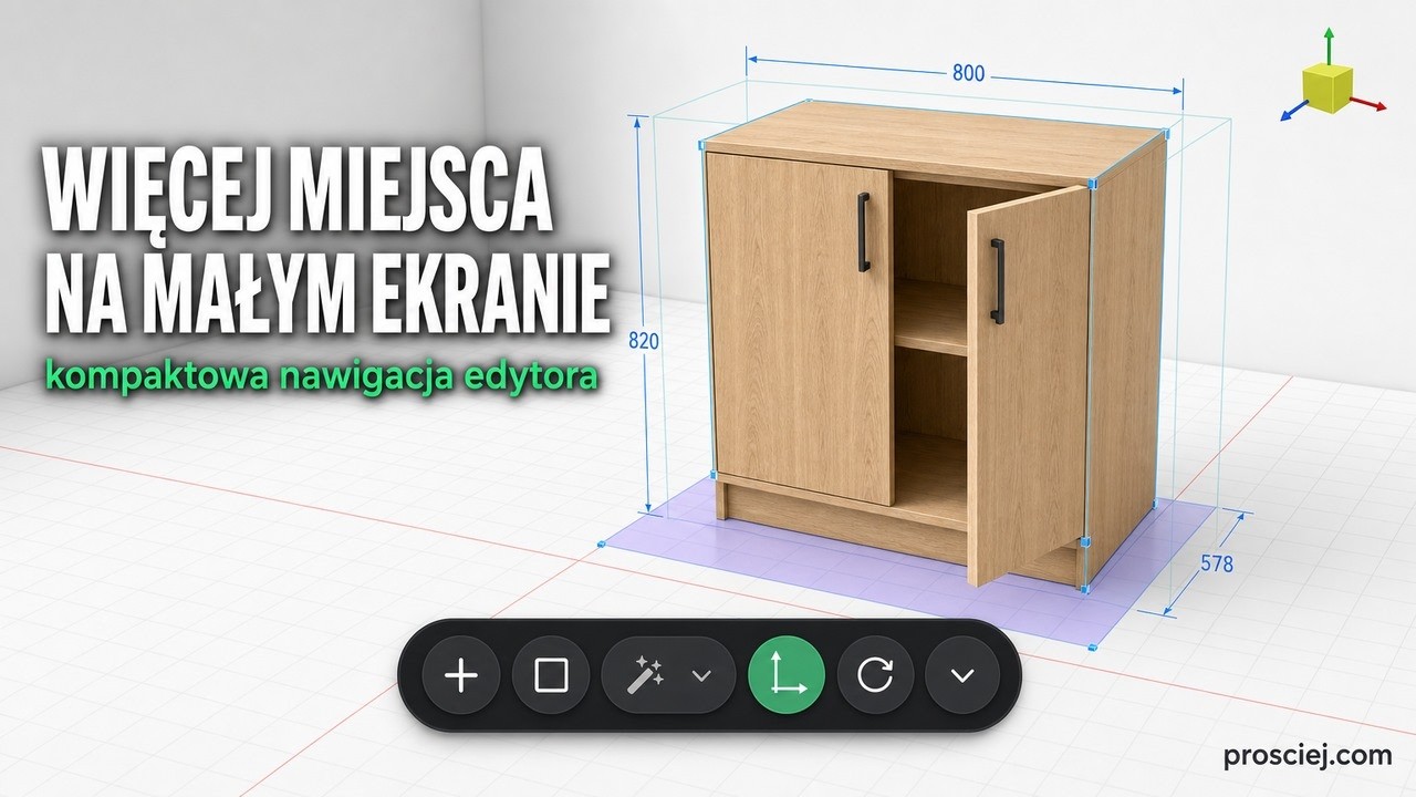 Miniatura de Editor de muebles 3D en pantalla pequeña: vista compacta