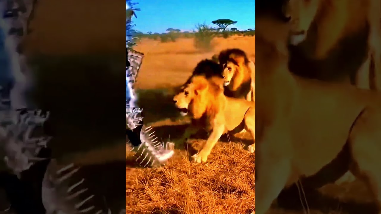 Lion attack on man but can't attack #trending #video #shorts #song #viralshorts