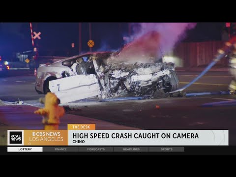 High speed Chino car crash caught on video