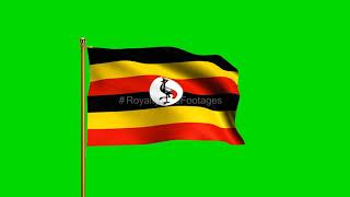 Uganda National Flag | World Countries Flag Series | Green Screen Flag | Royalty Free Footages