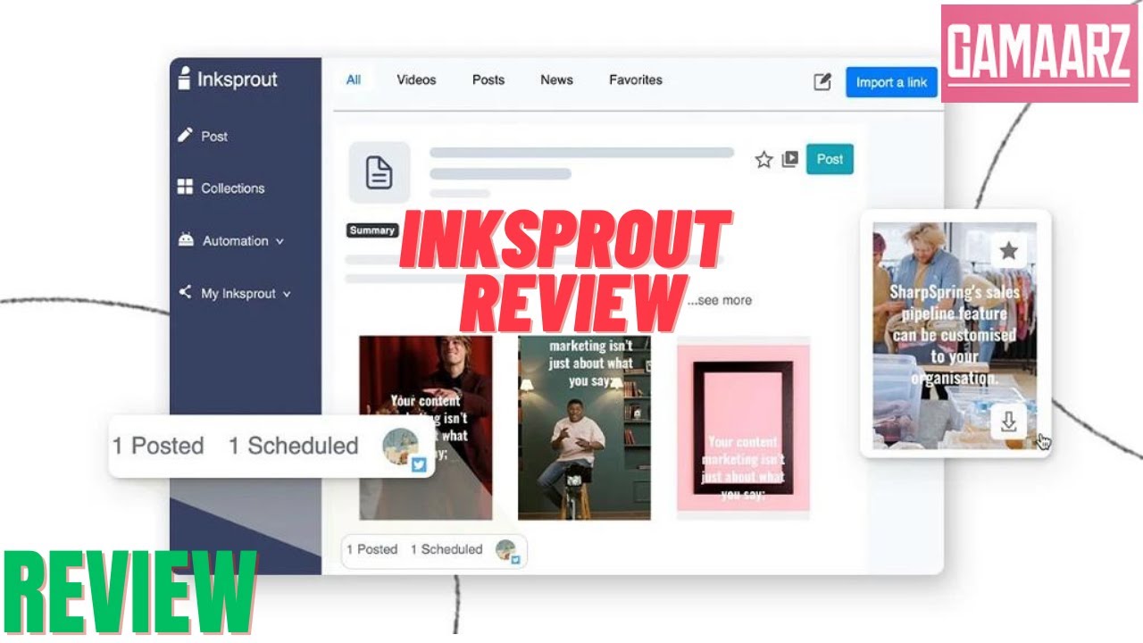 Inksprout Review, Demo + Tutorial I Come up with social content with AI -- make videos &amp; share links