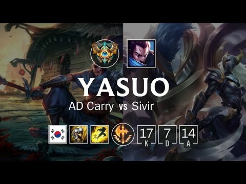 Yasuo ADC vs Sivir - KR Challenger Patch 8.23