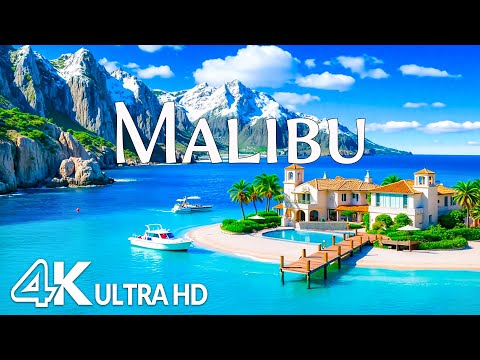 Malibu 4K - Breathtaking Landscapes, Golden Sands & Majestic Cliffs in California | Relaxing Music