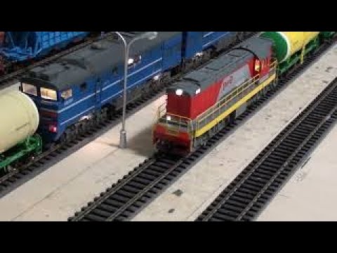 Маневры на макете жд станции. Управление с РС / Shunting at a station.  Control with PC (RocRail)