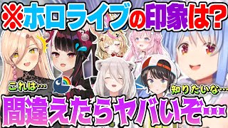 【芸人orアイドル】”ホロライブに対しての印象”で100点の答えを貰うも”汚い部分”が隠し切れないホロメン達w【兎田ぺこら 博衣こより 大空スバル 獅白ぼたん 尾丸ポルカ ニュイソシエール 夜見れな】