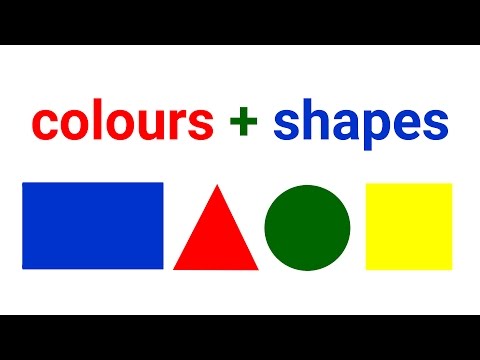 English For Kids - Colours + Shapes: Red, Blue, Green, Yellow | Circle, Square, Triangle, Rectangle