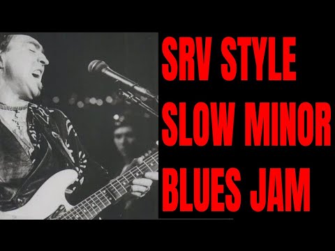 SRV Style BLUES Guitar Backing Track | Slow Minor Blues Jam (C Minor)