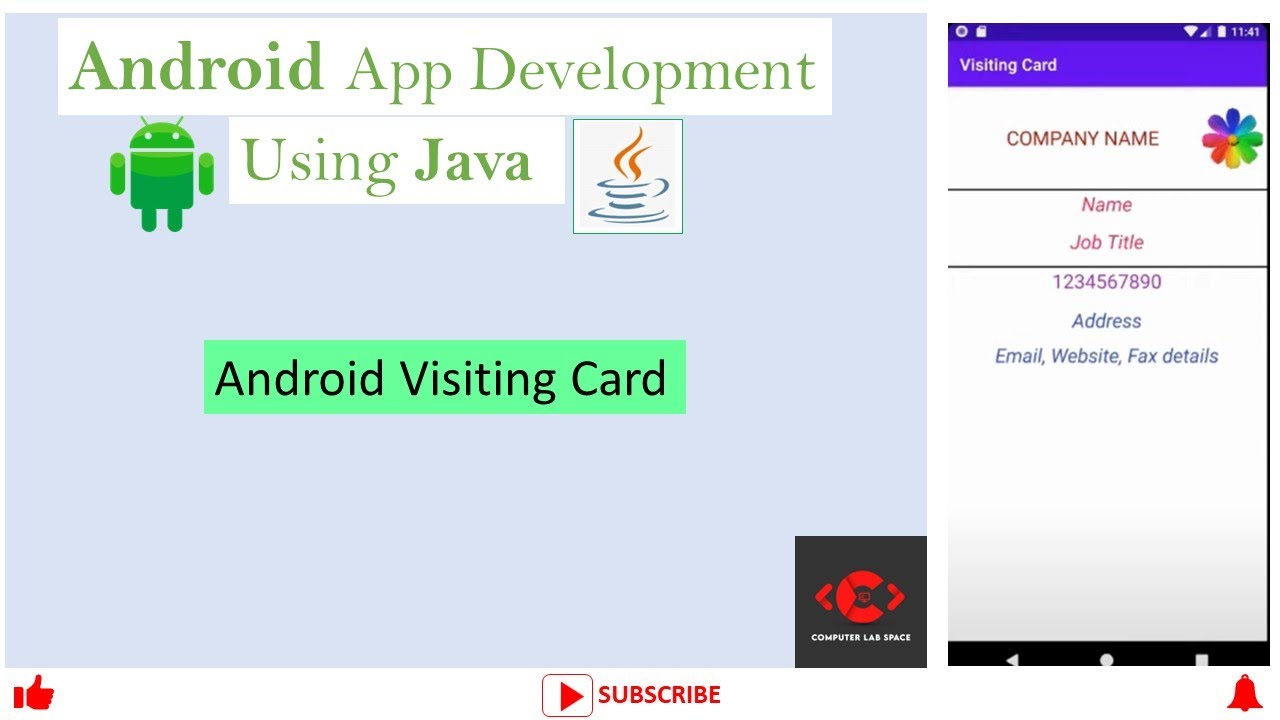 Android Visiting Card Application|| Android App Development || Android studio tutorial ||VTU MAD Lab