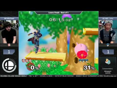 CCC Weekly [2/16/17] - ME | Vro (Marth) vs. Michael (Jigglypuff) - SSBM - Losers Finals