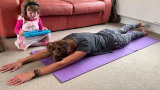 Pencil position leg lift and 'Superman' exercise