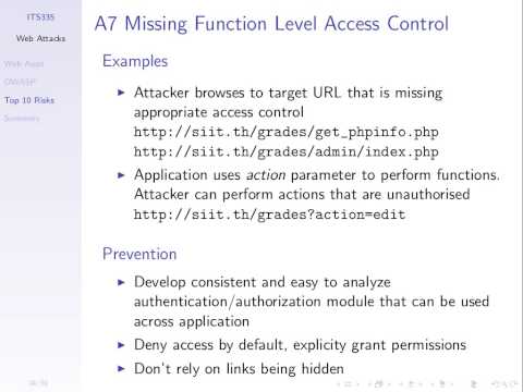 Summary on Top 10 Web Attacks (ITS335, L26, Y14)