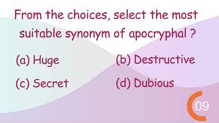 What is the Synonym For Apocryphal? Question 3 | Synonym Quiz